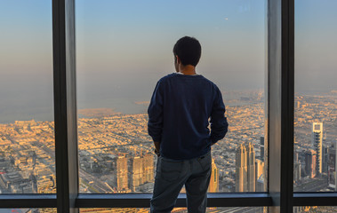 People enjoying at the observation deck