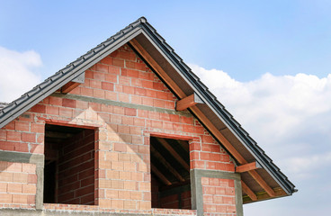 Construction site of a detached house.