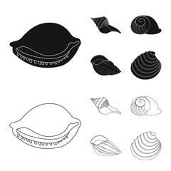 Vector design of animal and decoration symbol. Set of animal and ocean stock symbol for web.