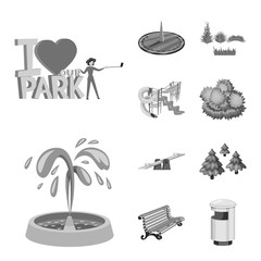 Vector design of park and city symbol. Collection of park and street stock vector illustration.