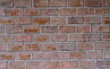 old red brick wall background.Old brick wall for background.