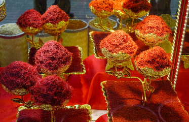 Saffron spice for sale at the shop