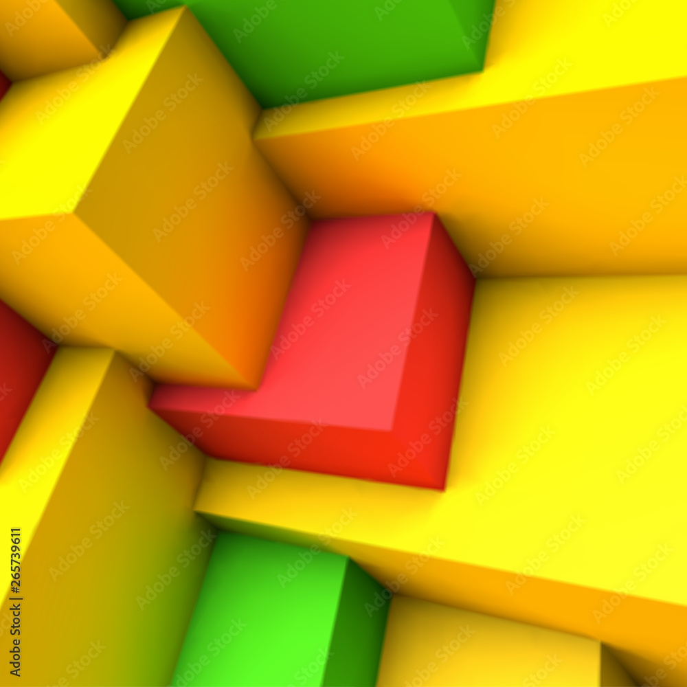 Poster abstract background with colorful cubes