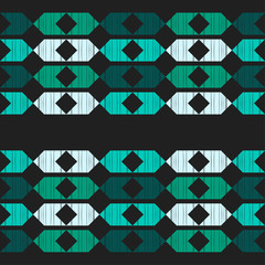 Ethnic boho seamless pattern. Embroidery on fabric. Patchwork texture. Weaving. Traditional ornament. Tribal pattern. Folk motif. Can be used for wallpaper, textile, invitation card, wrapping, web pag