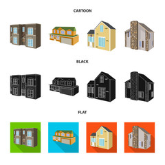 Isolated object of facade and housing symbol. Set of facade and infrastructure vector icon for stock.