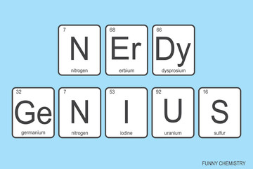 The chemical elements of the periodic table,fun phrase -nerdy genius