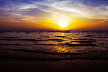 Dramatic Sunset over the Indian Ocean
