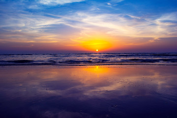 Dramatic Sunset over the Indian Ocean
