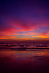Fototapeta na wymiar Dramatic Sunset over the Indian Ocean