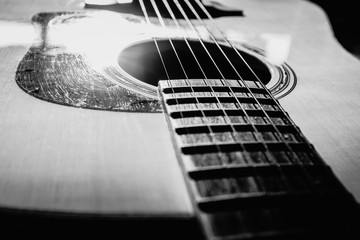 Obraz premium close up of an acoustic guitar