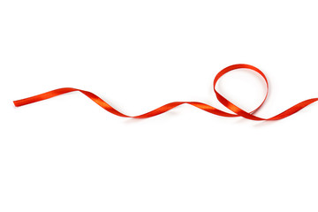Fototapeta premium Red ribbon isolated on white