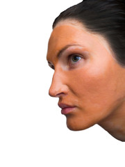 Fototapeta premium Young girl with facial mask Beauty Treatments. Close-up portrait of girl - Beauty spa and cosmetology.