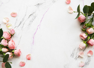 Holiday background with pink roses