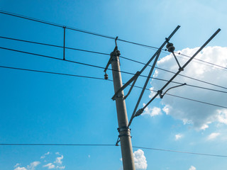 Electric Railway Parallel Overhead Line or Wire To Transmit Electrical Energy to Train or...