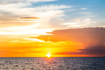 Sunsets a the sea beach In summer vacations a Thailand