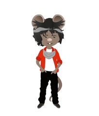 Cartoon rat. happy 2020. Year of the rat. Chinese horoscope. Beauty mouse.