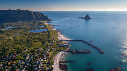Aerial View of Bleik on the Andøya Island