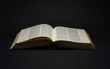 Open Book on black background