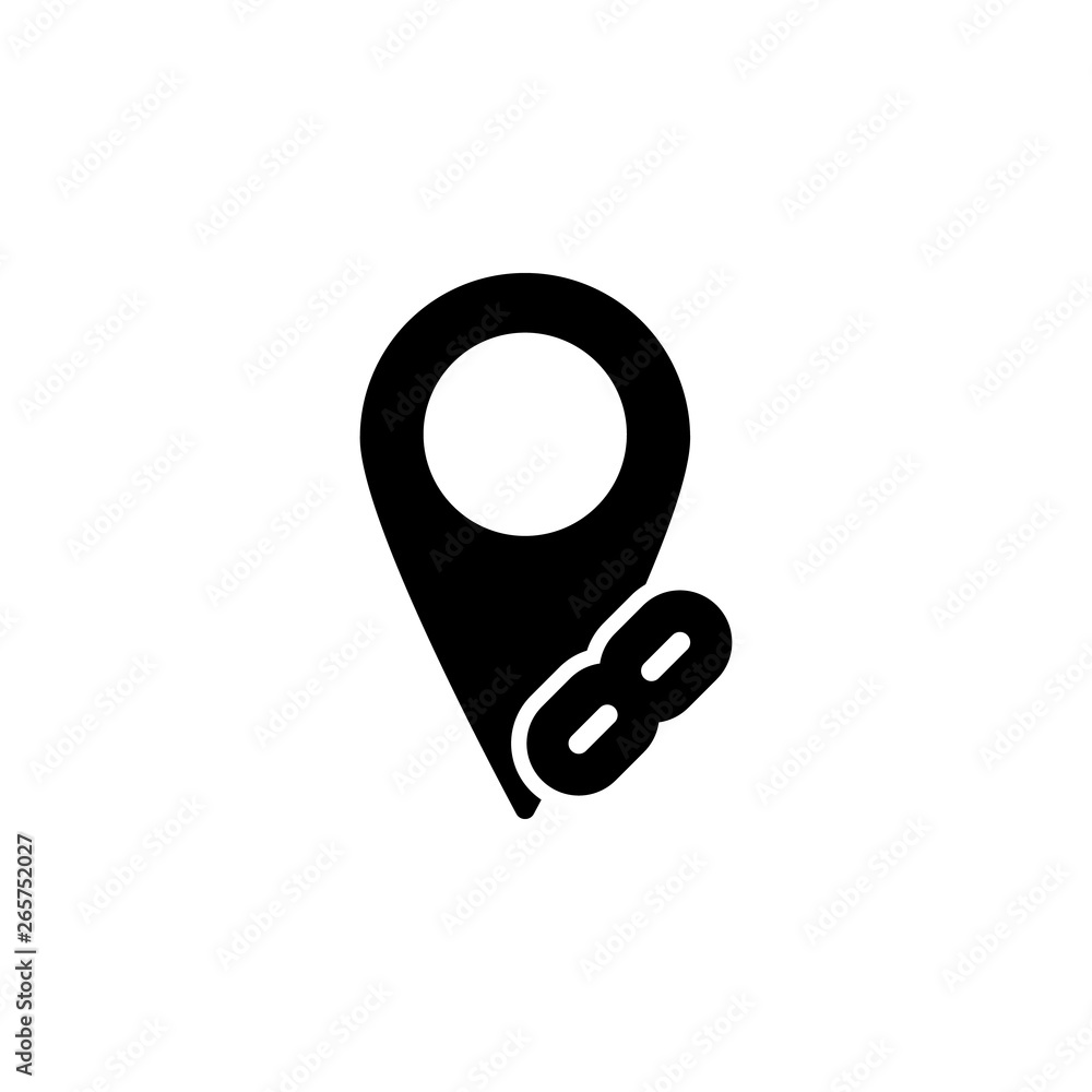 Poster link, location icon. simple glyph, flat vector of location icons for ui and ux, website or mobile ap