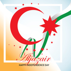 Aljazair independence day logo design vector