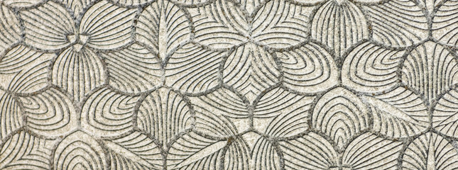 marble kitchen wall tile with abstract mosaic geometric pattern, vintage paper texture