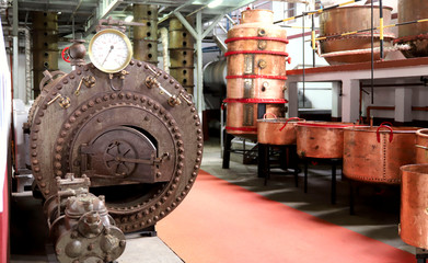 Shop the old factory for the production of alcohol. Cropped shot, horizontal, place for text,...