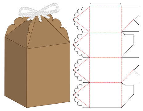 Box packaging die cut template design. 3d mock-up