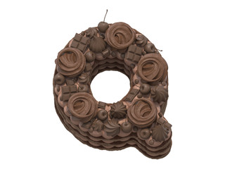 Chocolate cake font.
