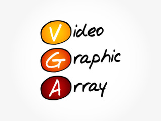 VGA - Video Graphic Array acronym, technology concept background