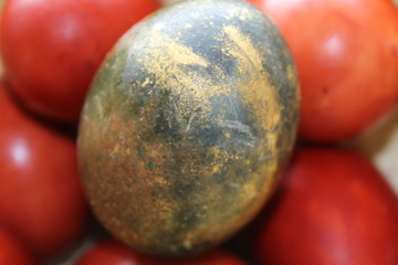 Beautiful Easter eggs on a white background