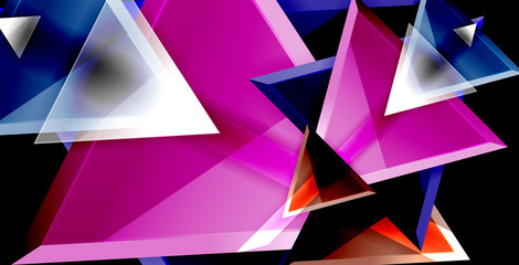 Obraz premium Glossy shiny triangles background