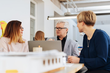 Business team having a serious discussion