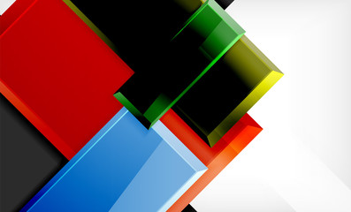 Bright colorful square shape blocks geometrical background
