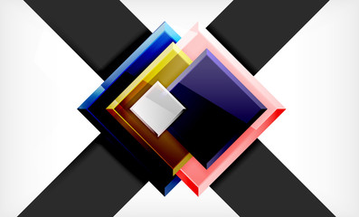 Fototapeta na wymiar Bright colorful square shape blocks geometrical background