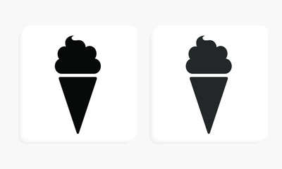 Icecream Cone Black and White Square Icon