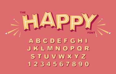 Vector of modern bold font and Vintage Alphabet vector 80 s, 90 s