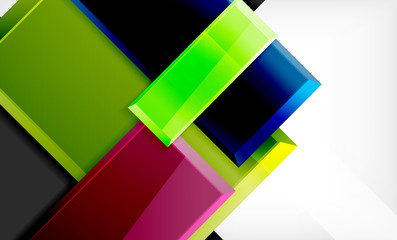 Bright colorful square shape blocks geometrical background