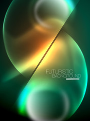 Vector glowing neon circles abstract background