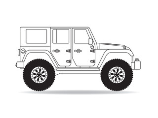 US Geländewagen Silhouette Kontur © Guido