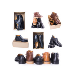 shoe or men's shoes in fashion concept on a background.