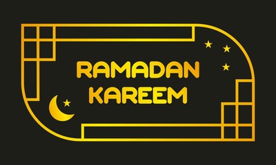 ramadan kareem greeting card with gold and black color