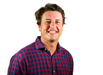 fresh natural portrait of young happy and successful man next door smiling confident and cheerful looking trustworthy and reliable in male positive face expression