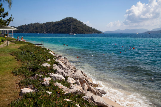 Marina view in Gocek Town of Turkey
