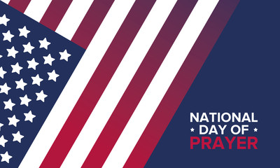 Obraz premium National Day of Prayer in United States. First Thursday of May. Annual day when Americans turn to God in prayer and meditation. Poster, card, banner and background. Vector illustration