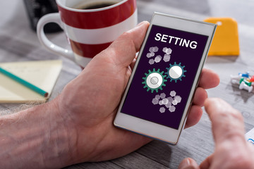 Setting concept on a smartphone
