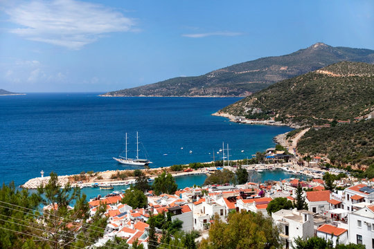 Top view on Kalkan town,Turkey