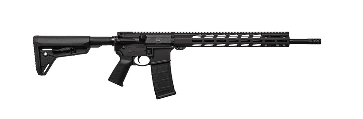 Modern automatic rifle isolated on white