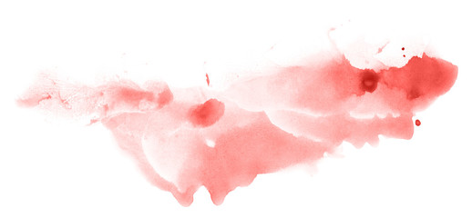 Abstract watercolor background hand-drawn on paper. Volumetric smoke elements. Red color. For design, web, card, text, decoration, surfaces.