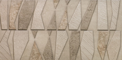 marble kitchen wall tile with abstract mosaic geometric pattern, vintage paper texture