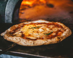 Pizza Margherita in Oven